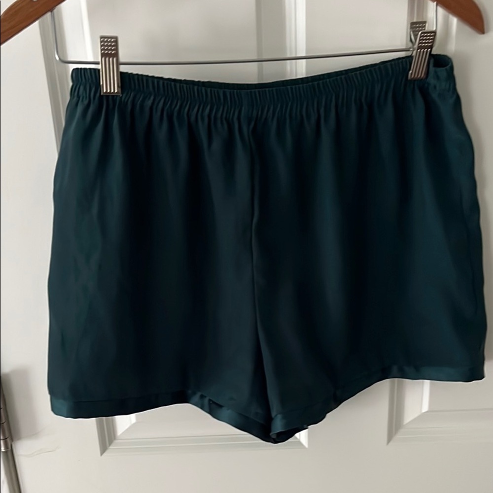 VTG Victoria's Secret Emerald Green Silky Pajama Set Sz Small - Picture 7 of 10